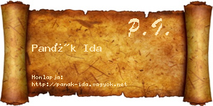 Panák Ida névjegykártya